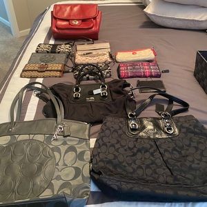 Coach bag,wallet,and wristlet bundle